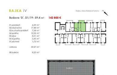 3 szobás lakás az eladás a Rajka