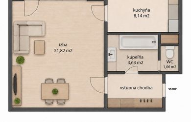 1 szobás lakás az eladás a Bratislava-Ružinov